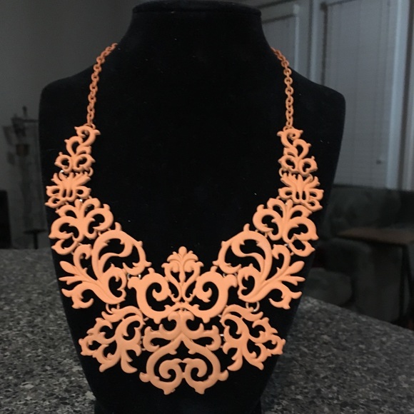 Jewelry - FREE W/ Purchase: Orange Flat Bib Necklace